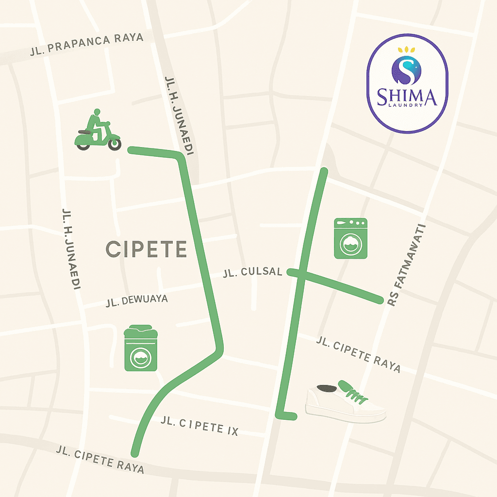 Peta Cipete - area layanan Shima Laundry